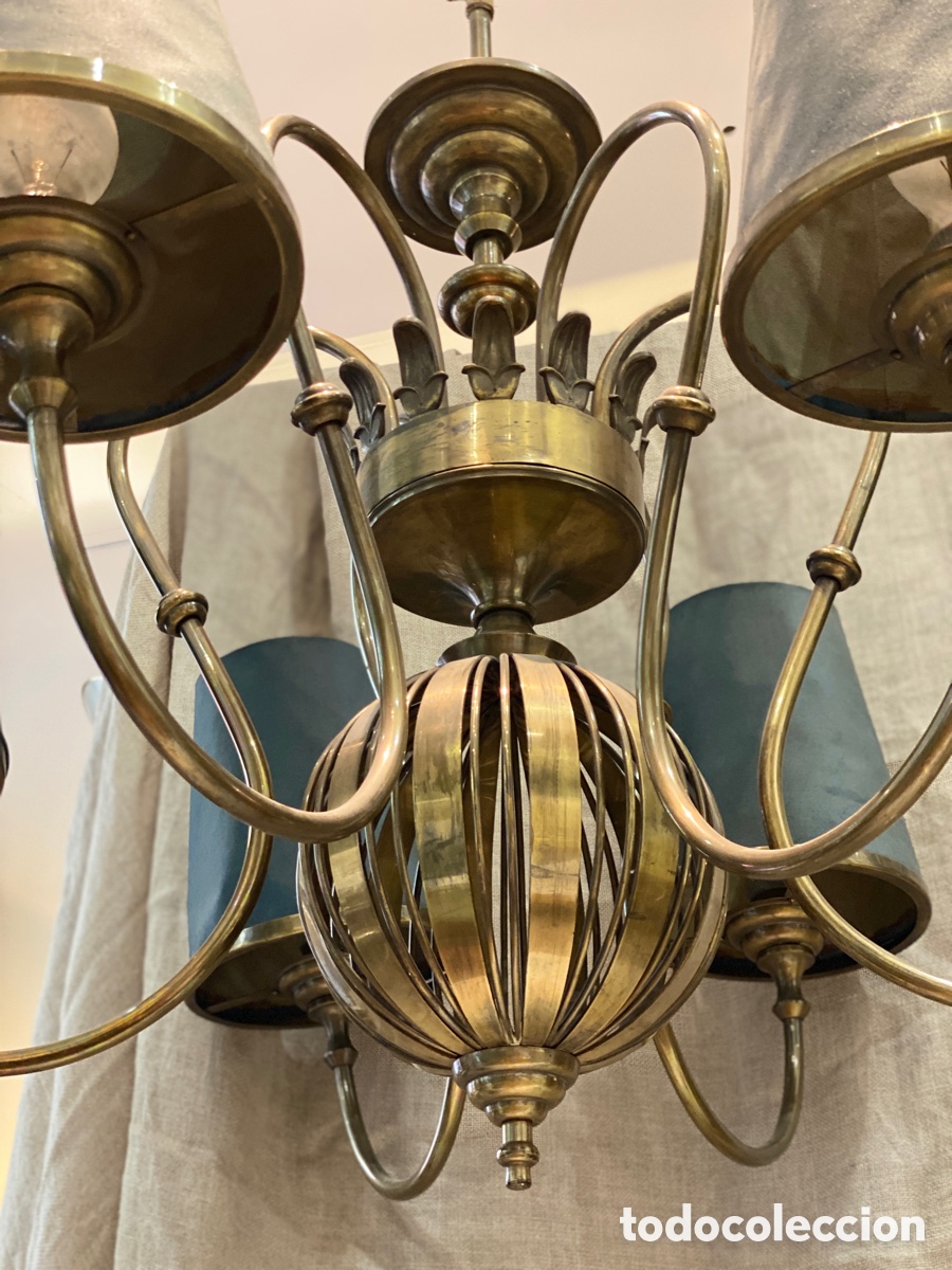 Antig&uuml;edades: L&aacute;mpara de techo de 6 luces - Foto 5