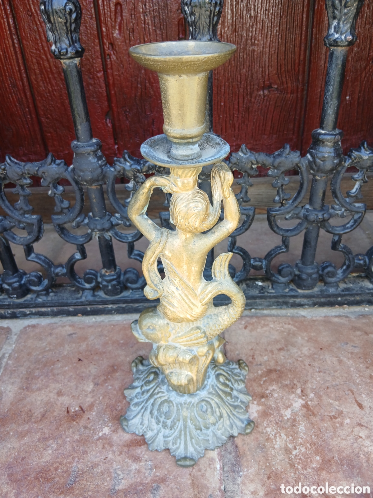 Antig&uuml;edades: Candelabro antiguo metal - Foto 2