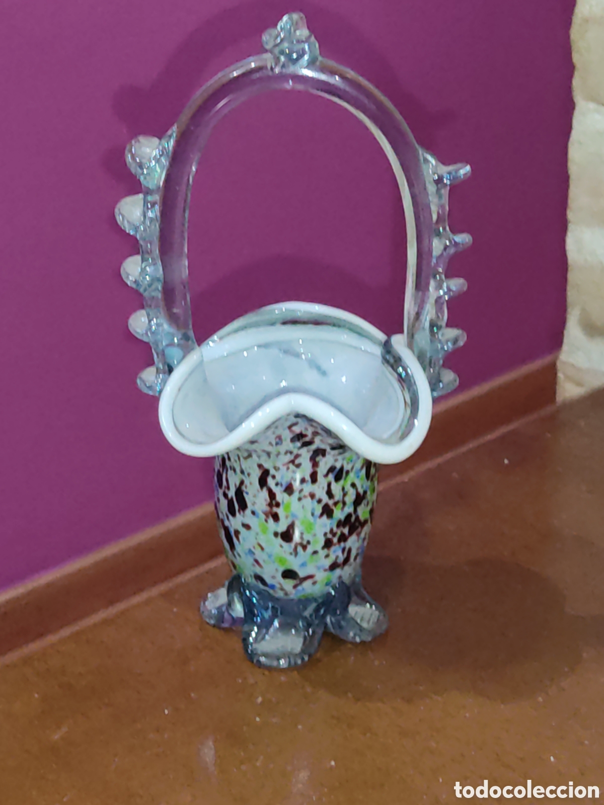 Antig&uuml;edades: Cesto, canasta de cristal de Murano. - Foto 3