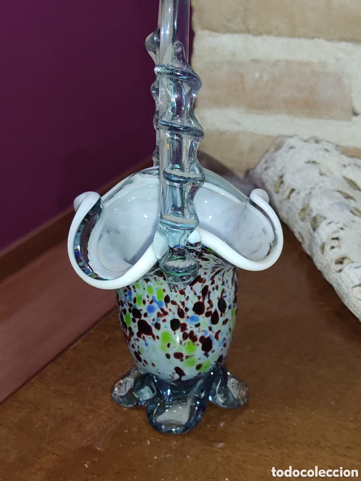 Antig&uuml;edades: Cesto, canasta de cristal de Murano. - Foto 4