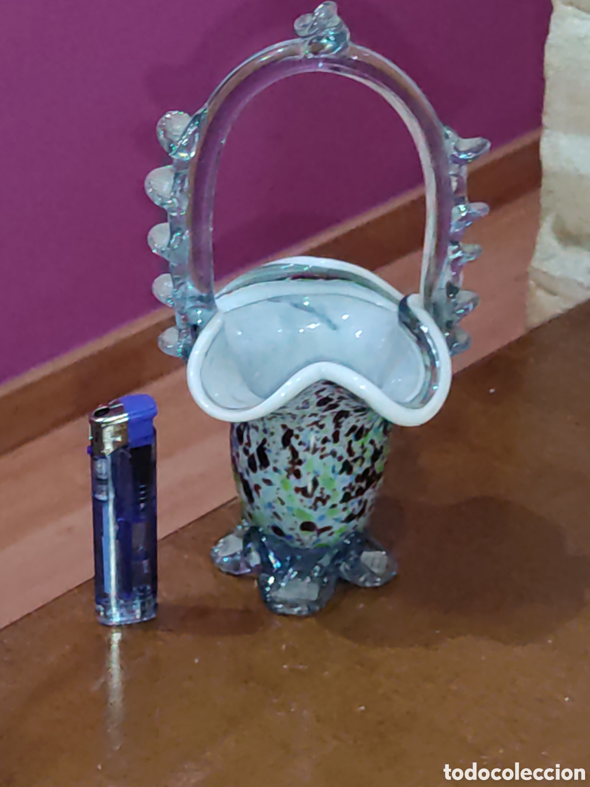 Antig&uuml;edades: Cesto, canasta de cristal de Murano. - Foto 1