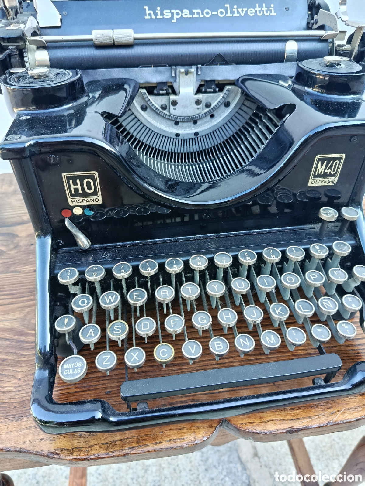 Antig&uuml;edades: Maquina de escribir Olivetti Hispania con mesa - Foto 8