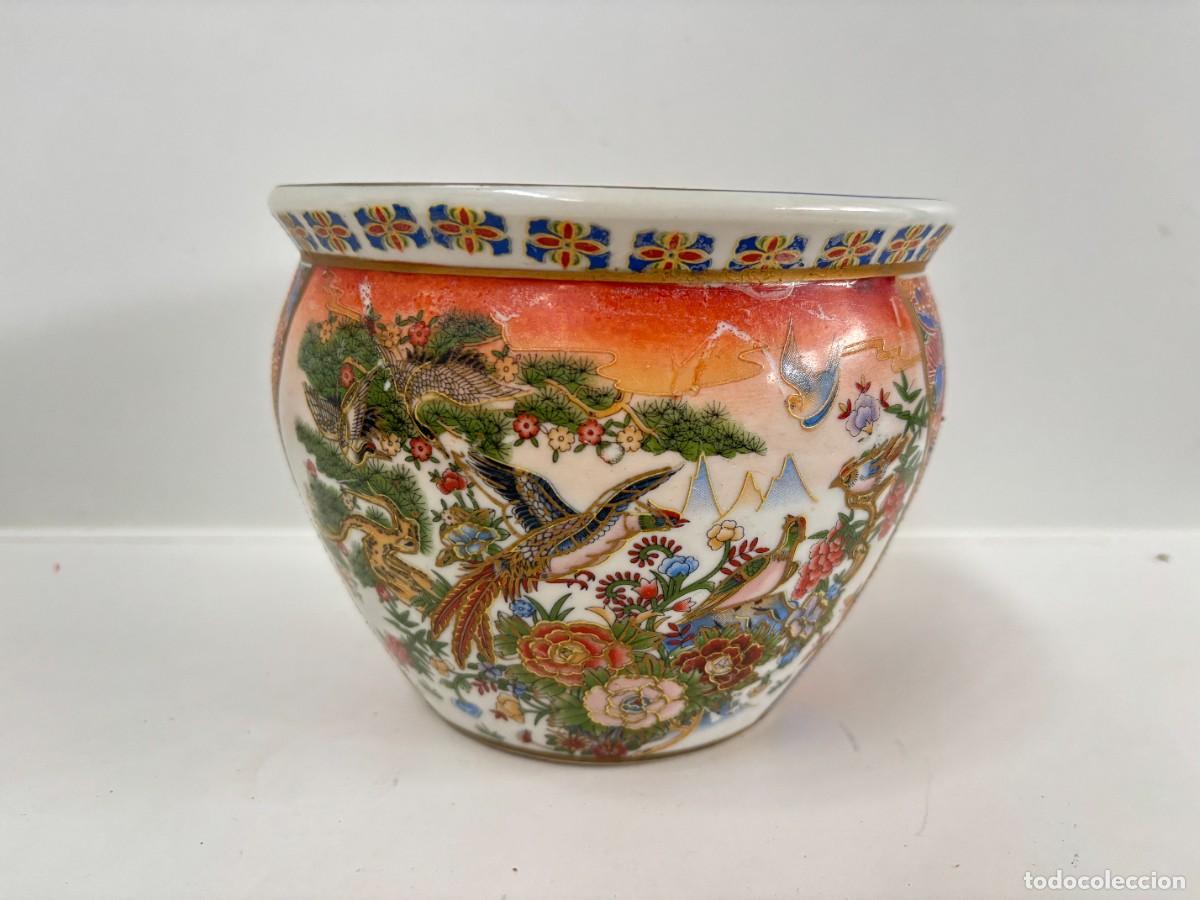 Antig&uuml;edades: .JARRON,CENTRO,MACETERO PORCELANA JAPONESA - Foto 1
