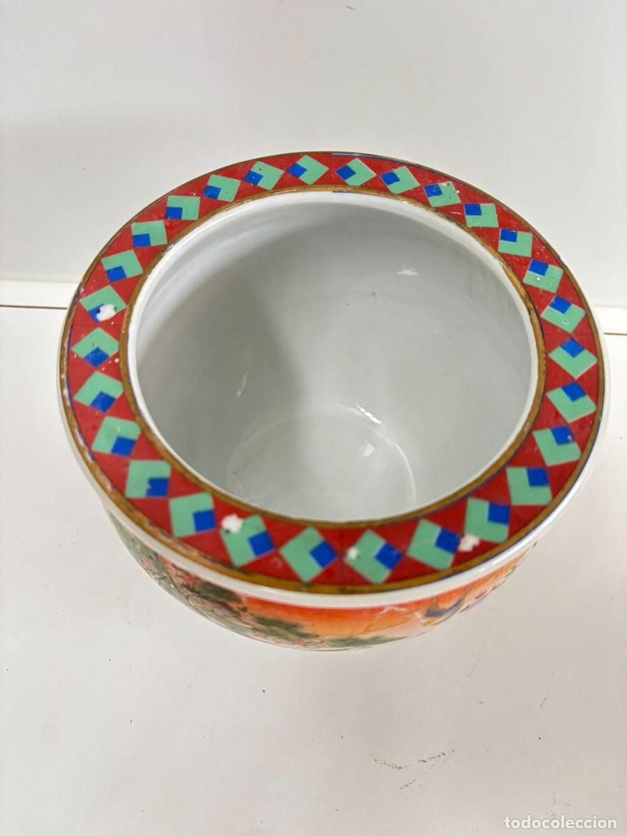 Antig&uuml;edades: .JARRON,CENTRO,MACETERO PORCELANA JAPONESA - Foto 2