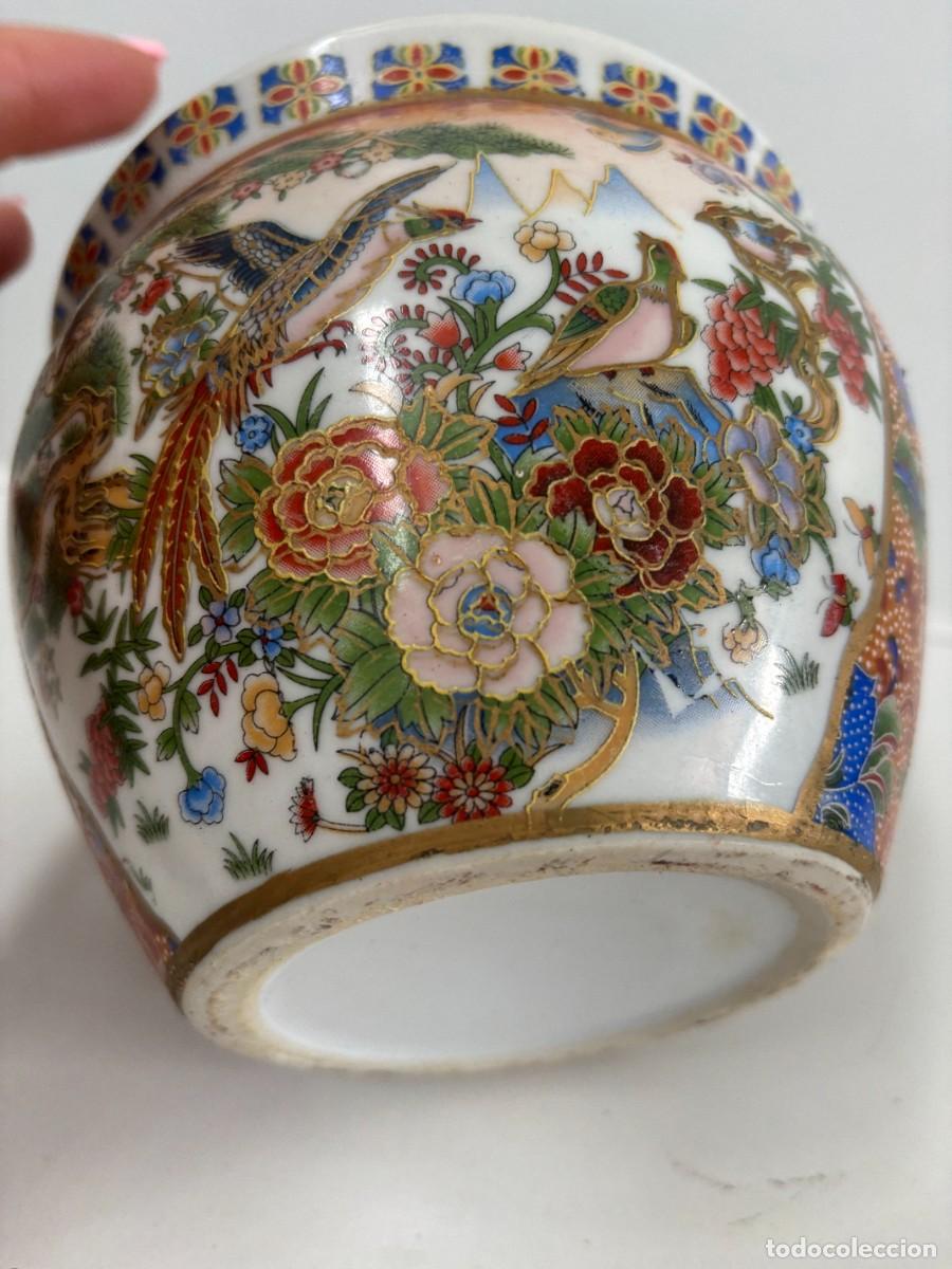 Antig&uuml;edades: .JARRON,CENTRO,MACETERO PORCELANA JAPONESA - Foto 4