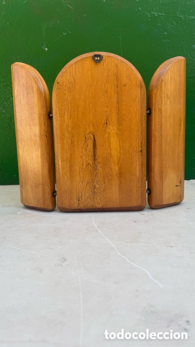 Antig&uuml;edades: Tr&iacute;ptico de madera a&ntilde;os 20 - Foto 2