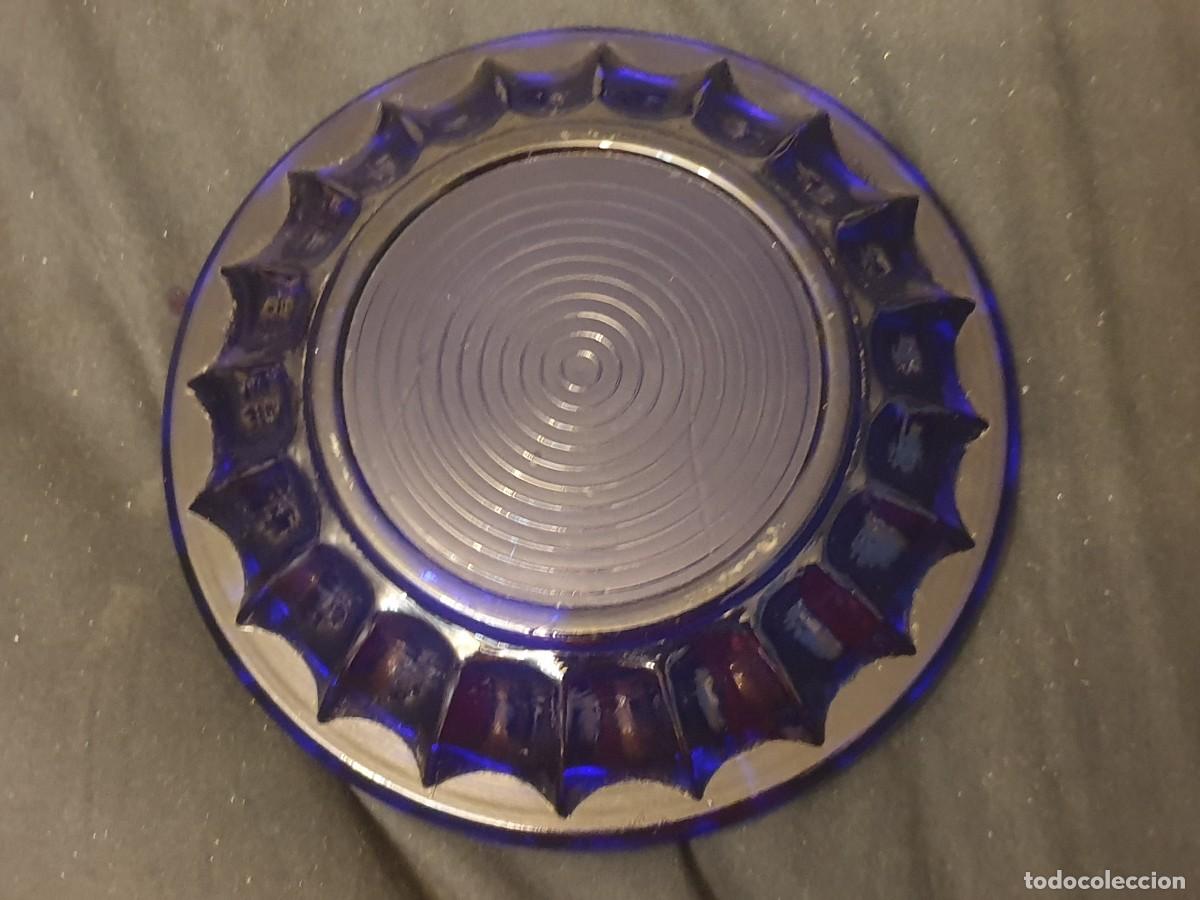 Antig&uuml;edades: CENICERO DE CRISTAL DE COLOR AZUL COBALTO - Foto 7