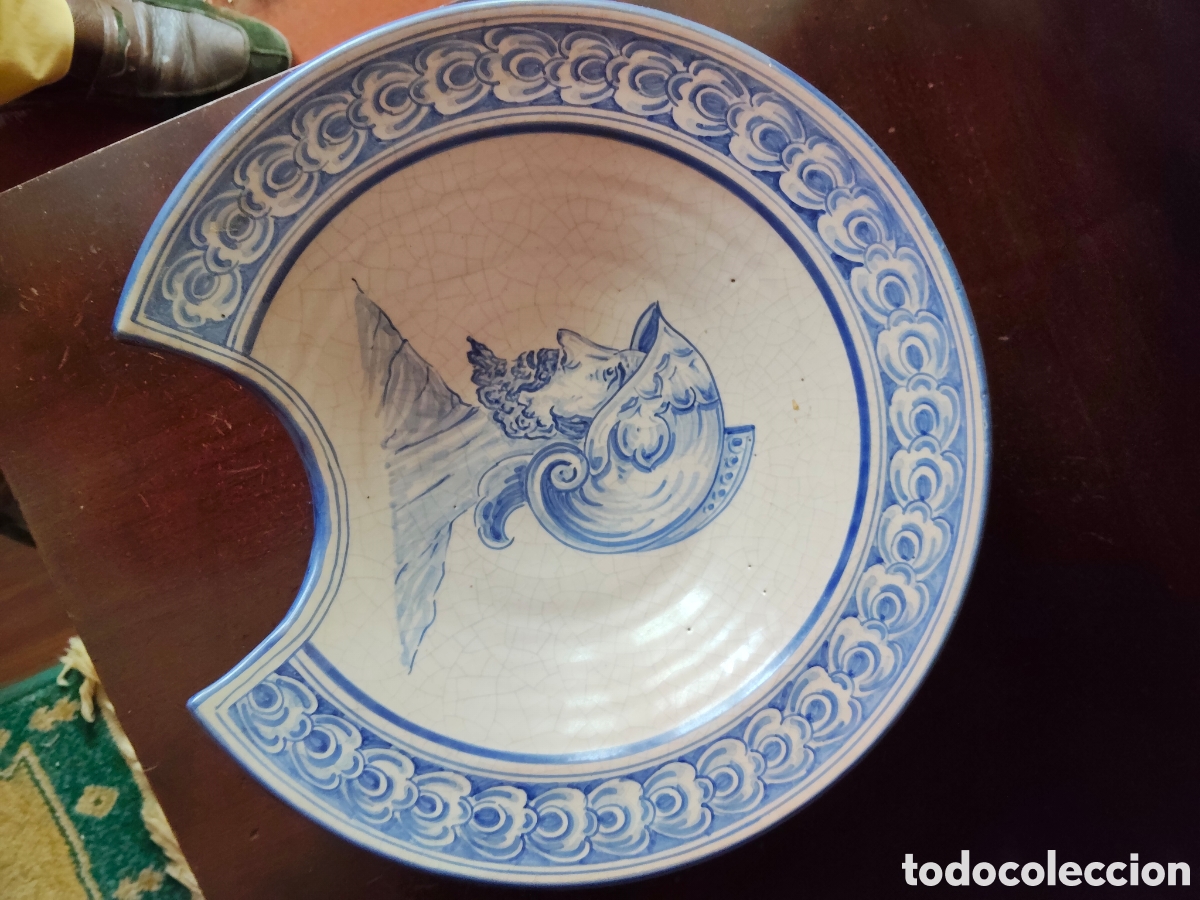 Antig&uuml;edades: Antiguo plato de barber&iacute;a TALAVERA - Foto 3