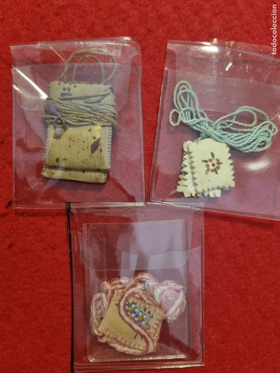 Antig&uuml;edades: LOTE DE 3 ESCAPULARIOS ANTIGUOS PEQUE&Ntilde;OS ORIGINAL ES28 - Foto 5