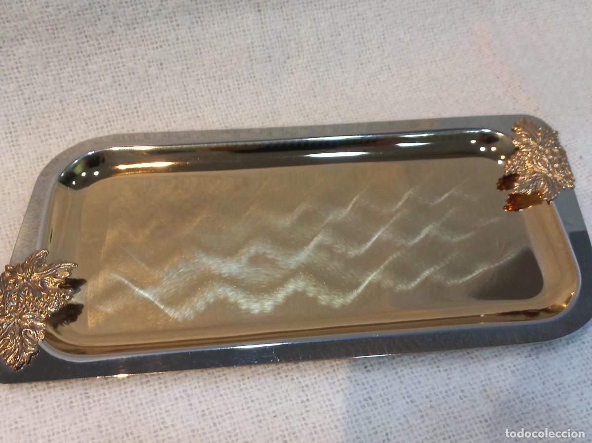 Antig&uuml;edades: BANDEJA DORADA (27cm) rectangular-uvas - Foto 2
