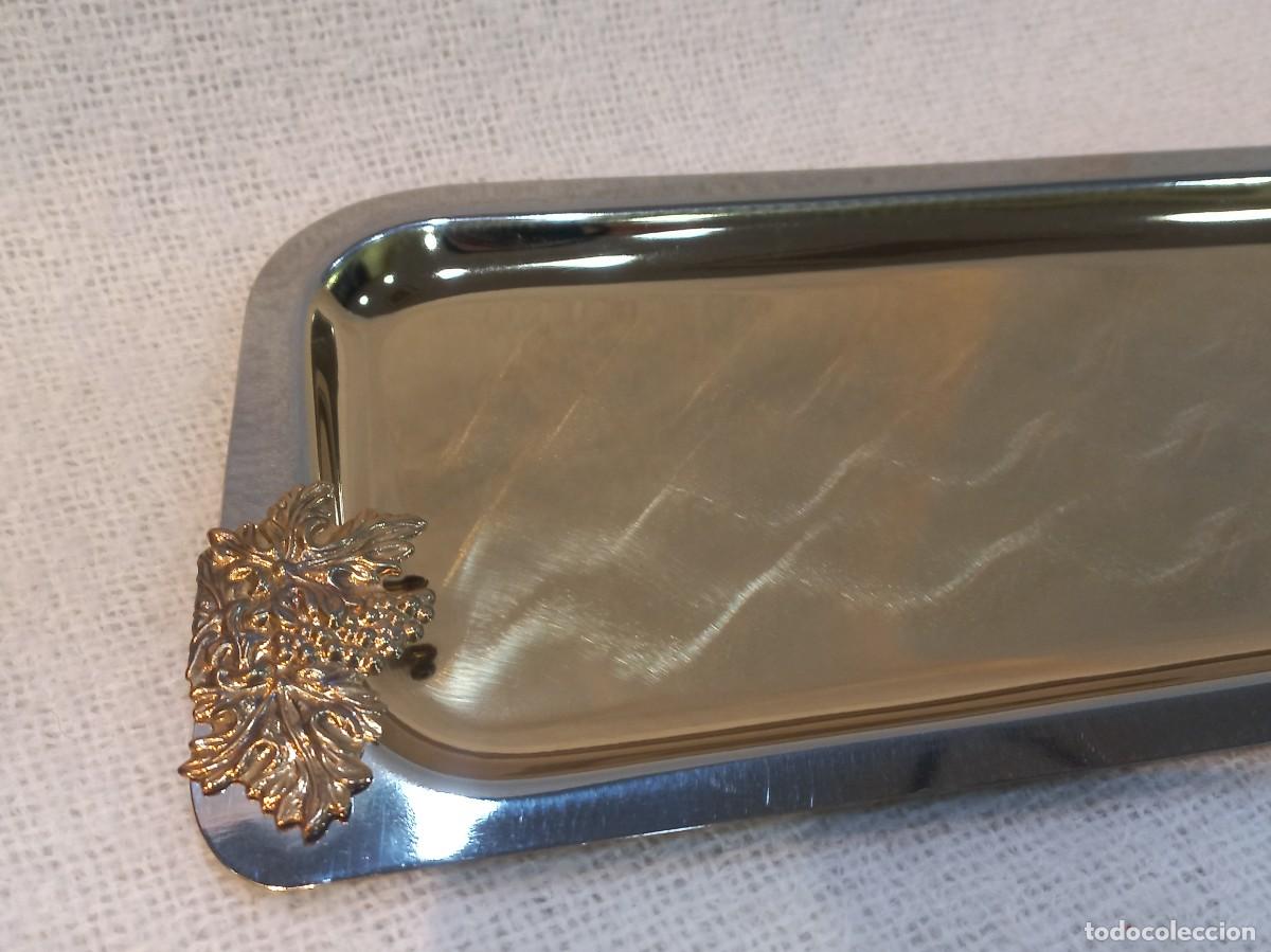 Antig&uuml;edades: BANDEJA DORADA (27cm) rectangular-uvas - Foto 3