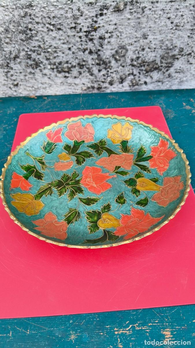Antig&uuml;edades: Plat bronze cloisonn&eacute; 30 cm 1950 - Foto 1