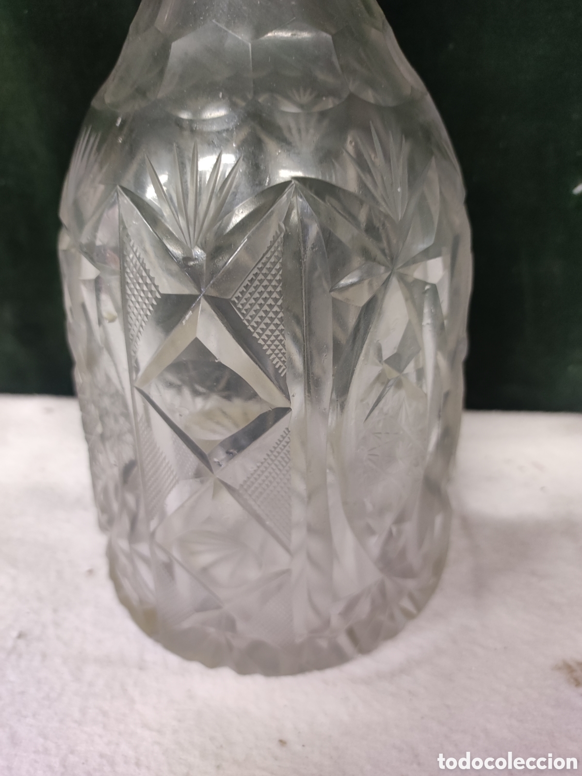 Antig&uuml;edades: Botella de cristal tallado con tapa - Foto 2