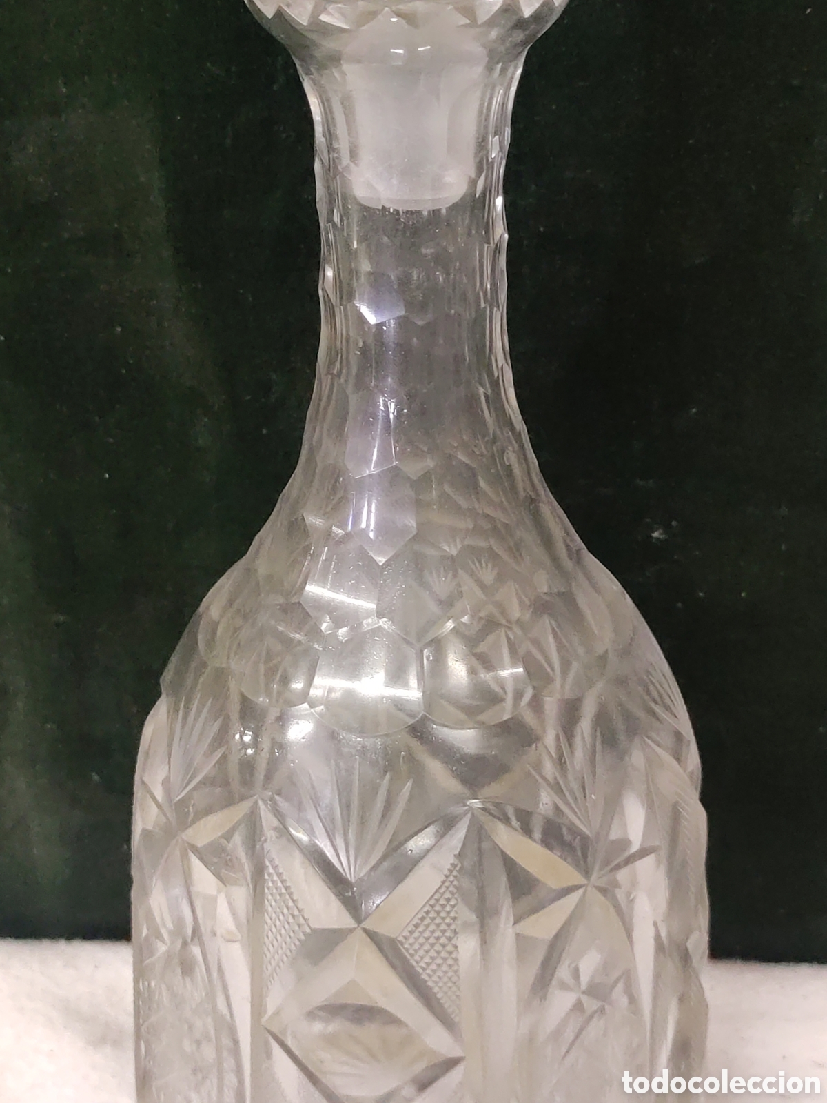 Antig&uuml;edades: Botella de cristal tallado con tapa - Foto 3