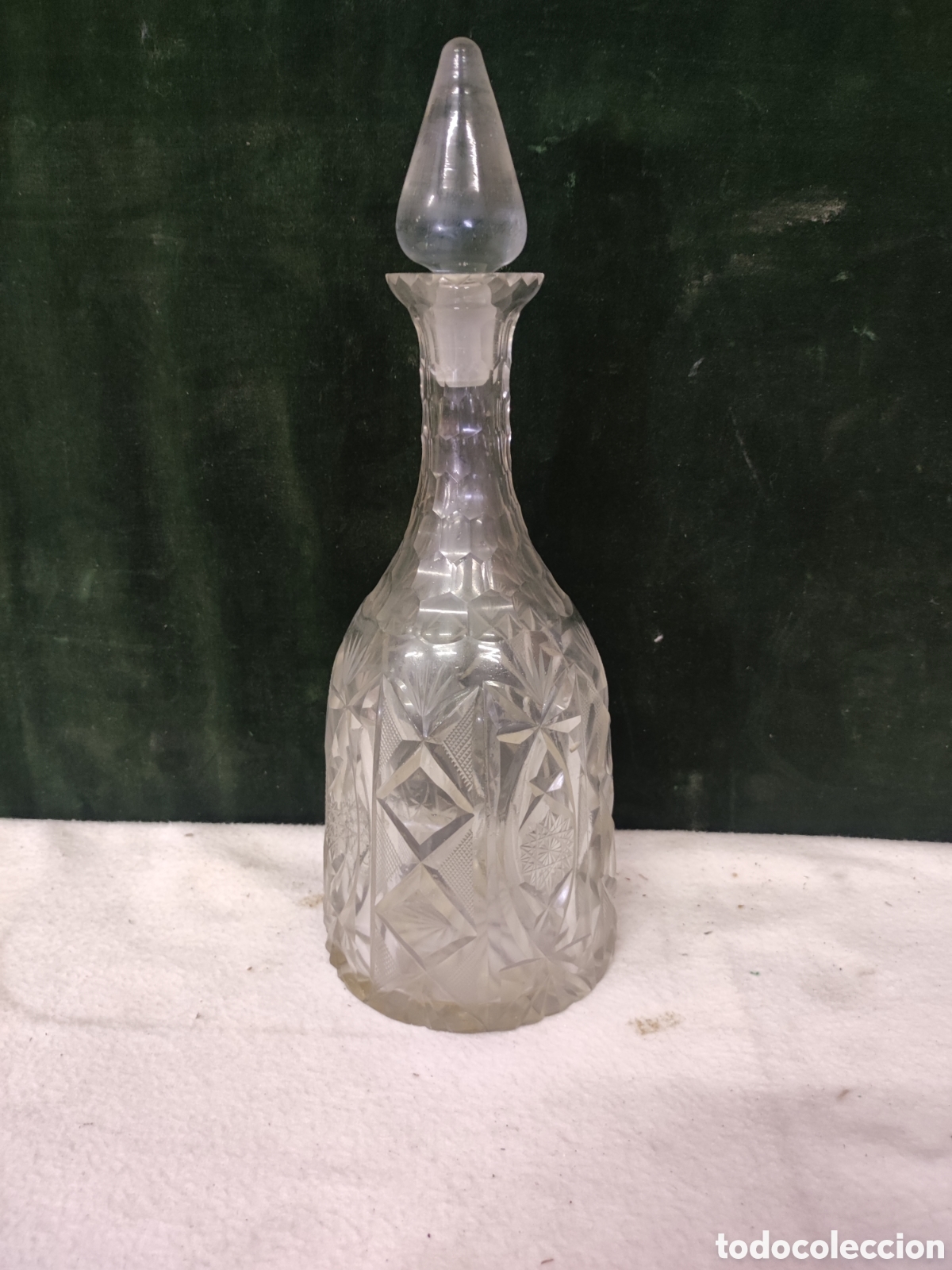 Antig&uuml;edades: Botella de cristal tallado con tapa - Foto 4