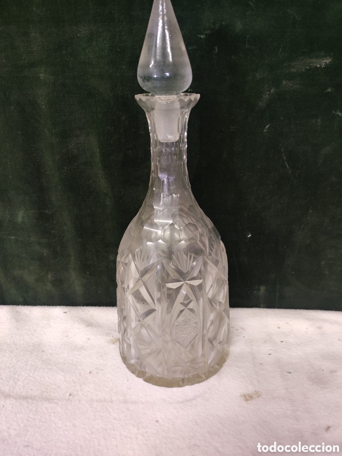 Antig&uuml;edades: Botella de cristal tallado con tapa - Foto 5