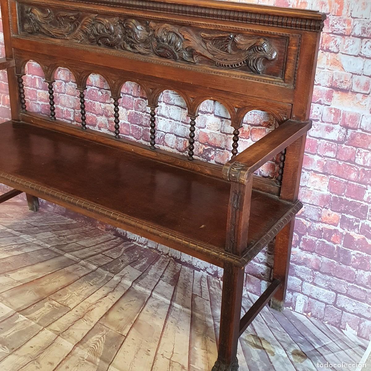 Antig&uuml;edades: Banco esca&ntilde;o estilo renacimiento - Foto 5