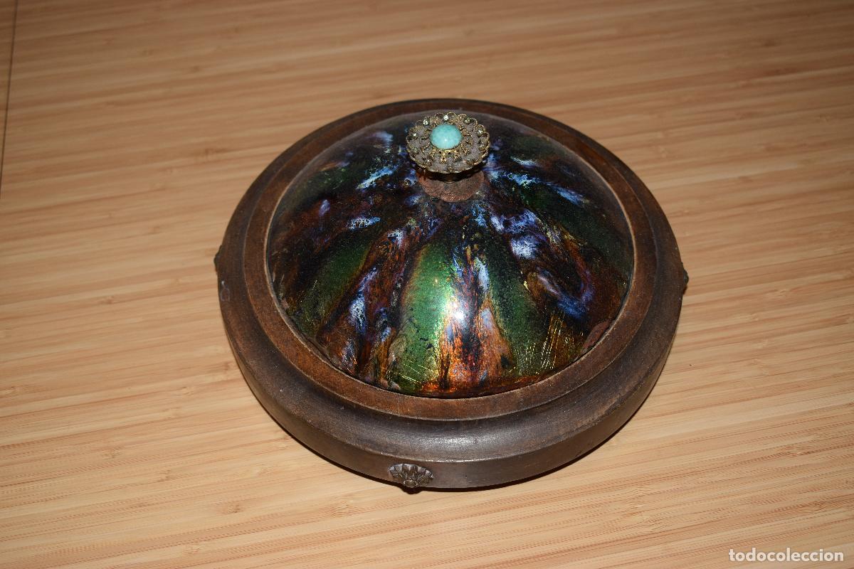 Antig&uuml;edades: Plato de madera cubierto de esmalte - Foto 4
