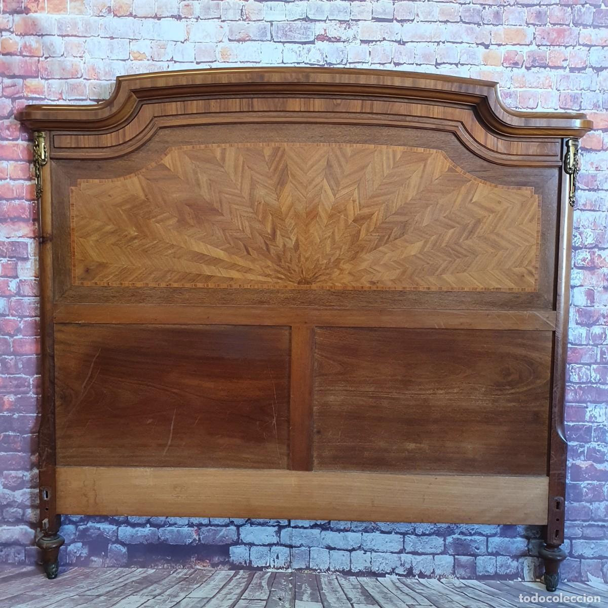 Antig&uuml;edades: Dormitorio Luis XV marqueter&iacute;a cama de 150 - Foto 6