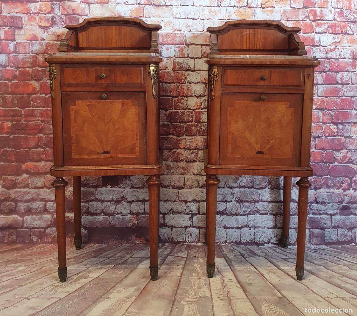 Antig&uuml;edades: Dormitorio Luis XV marqueter&iacute;a cama de 150 - Foto 9