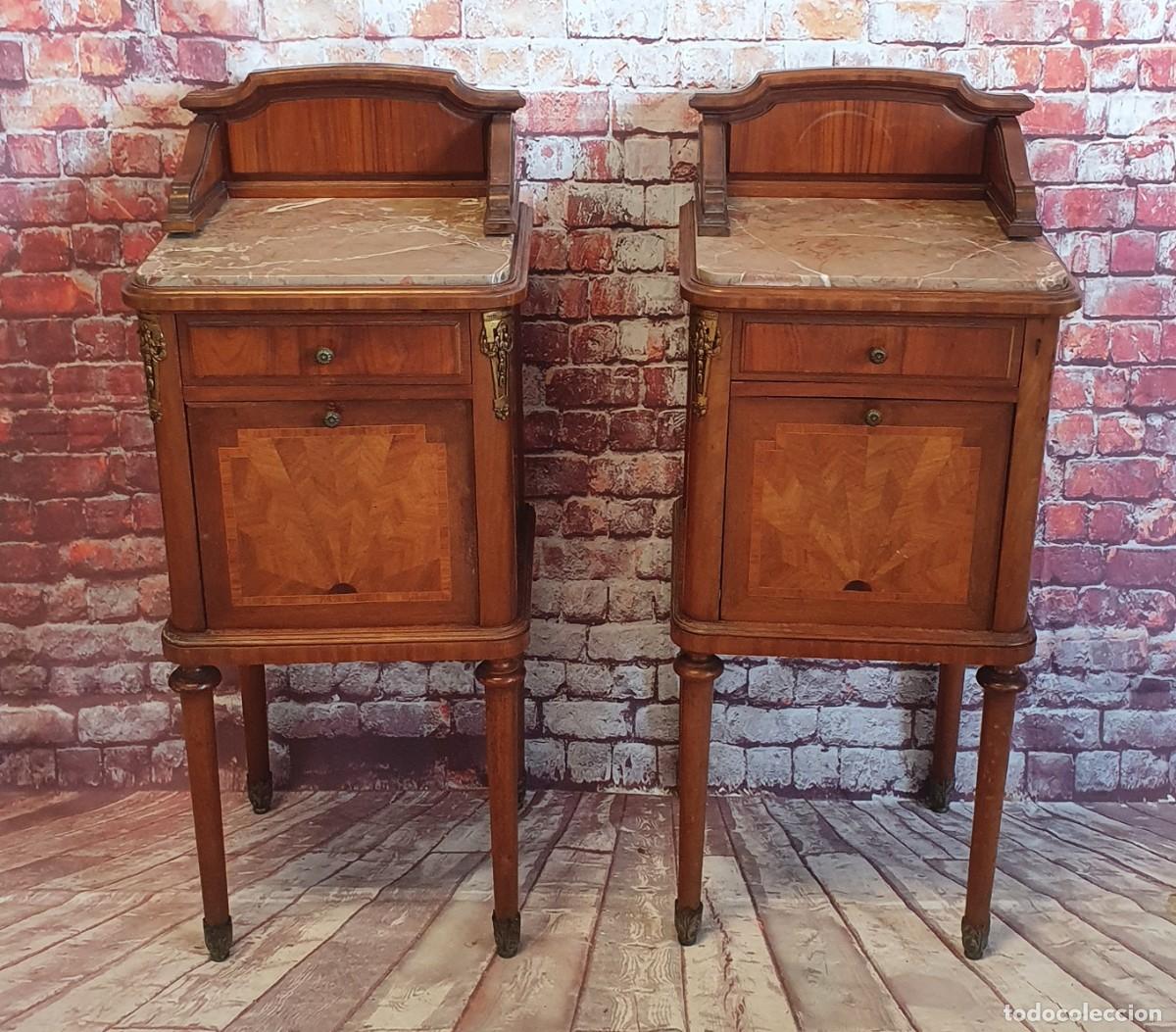 Antig&uuml;edades: Dormitorio Luis XV marqueter&iacute;a cama de 150 - Foto 10
