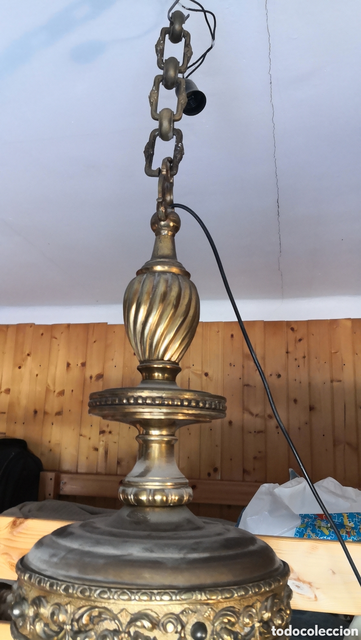 Antig&uuml;edades: L&aacute;mpara de techo en bronce - Foto 2