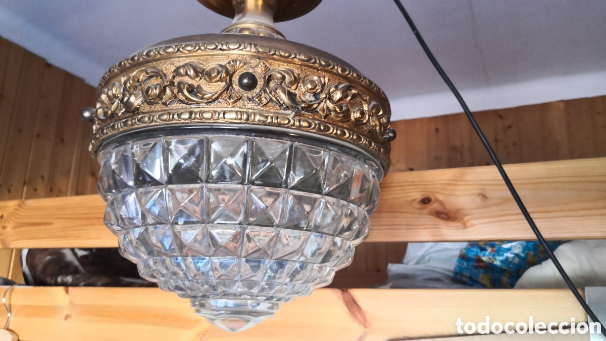 Antig&uuml;edades: L&aacute;mpara de techo en bronce - Foto 4