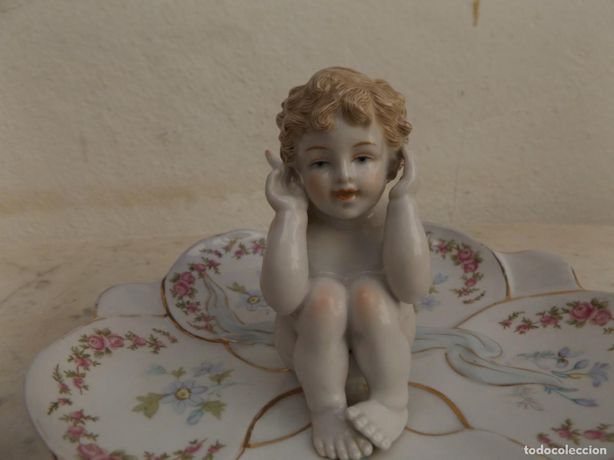 Antig&uuml;edades: plato decorado a mano con angelito - Foto 7