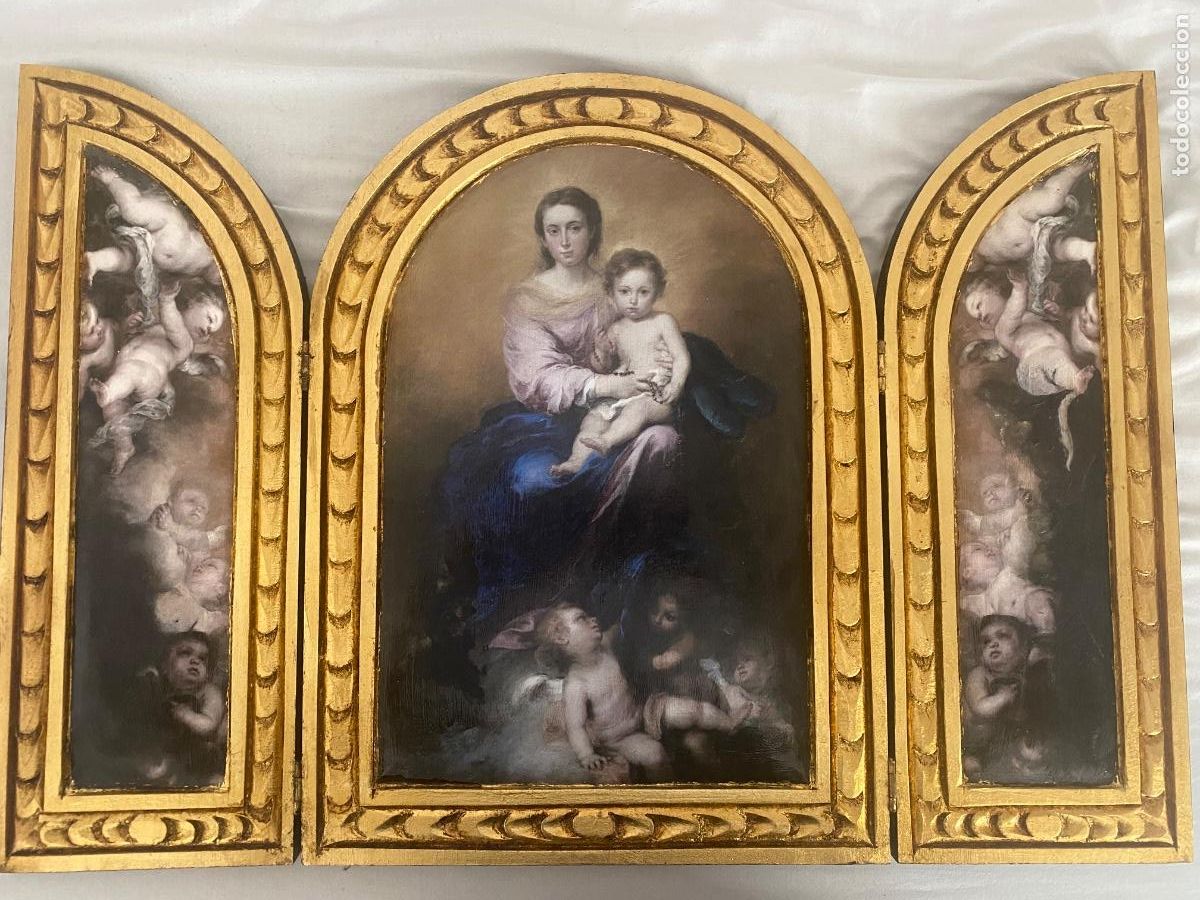Antig&uuml;edades: Tr&iacute;ptico Virgen del Rosario - Foto 2