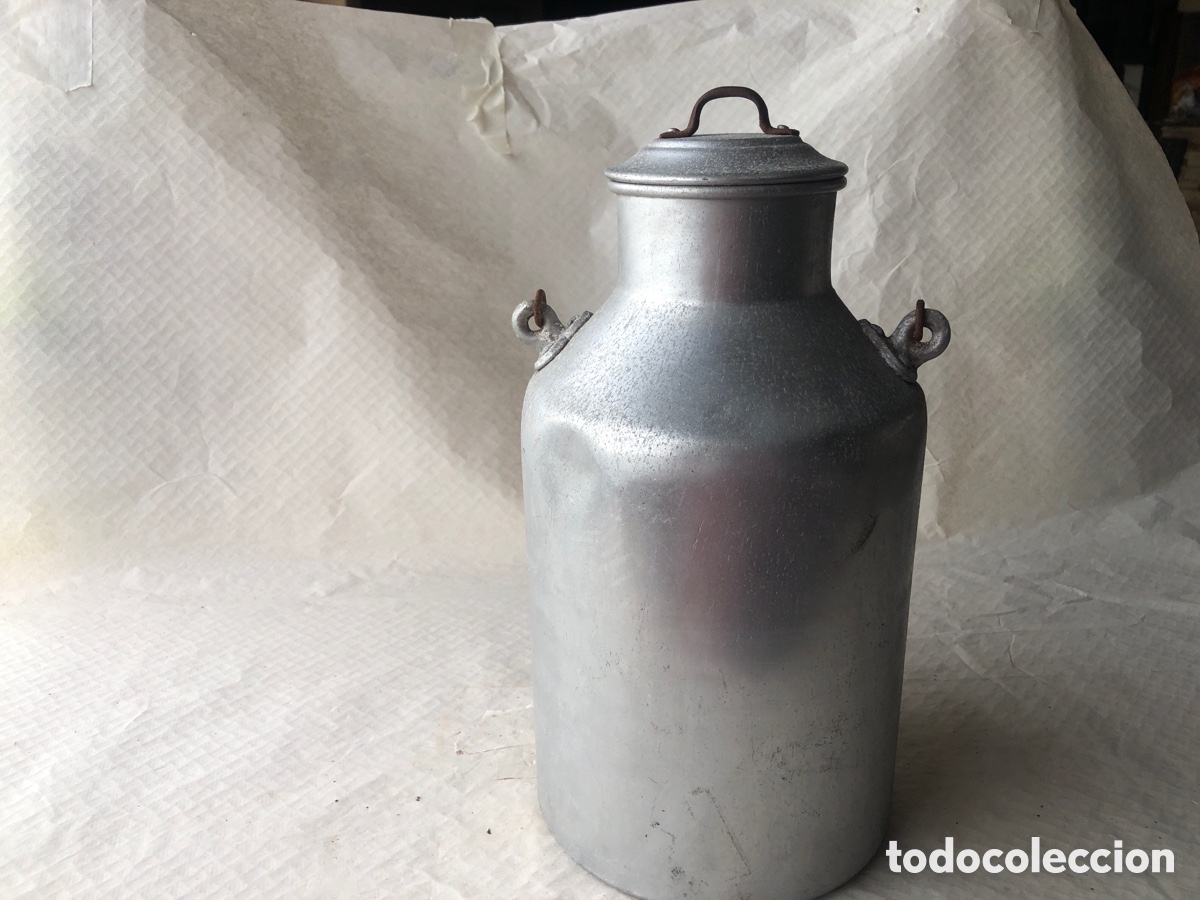Antig&uuml;edades: Antigua lechera de aluminio - Foto 5