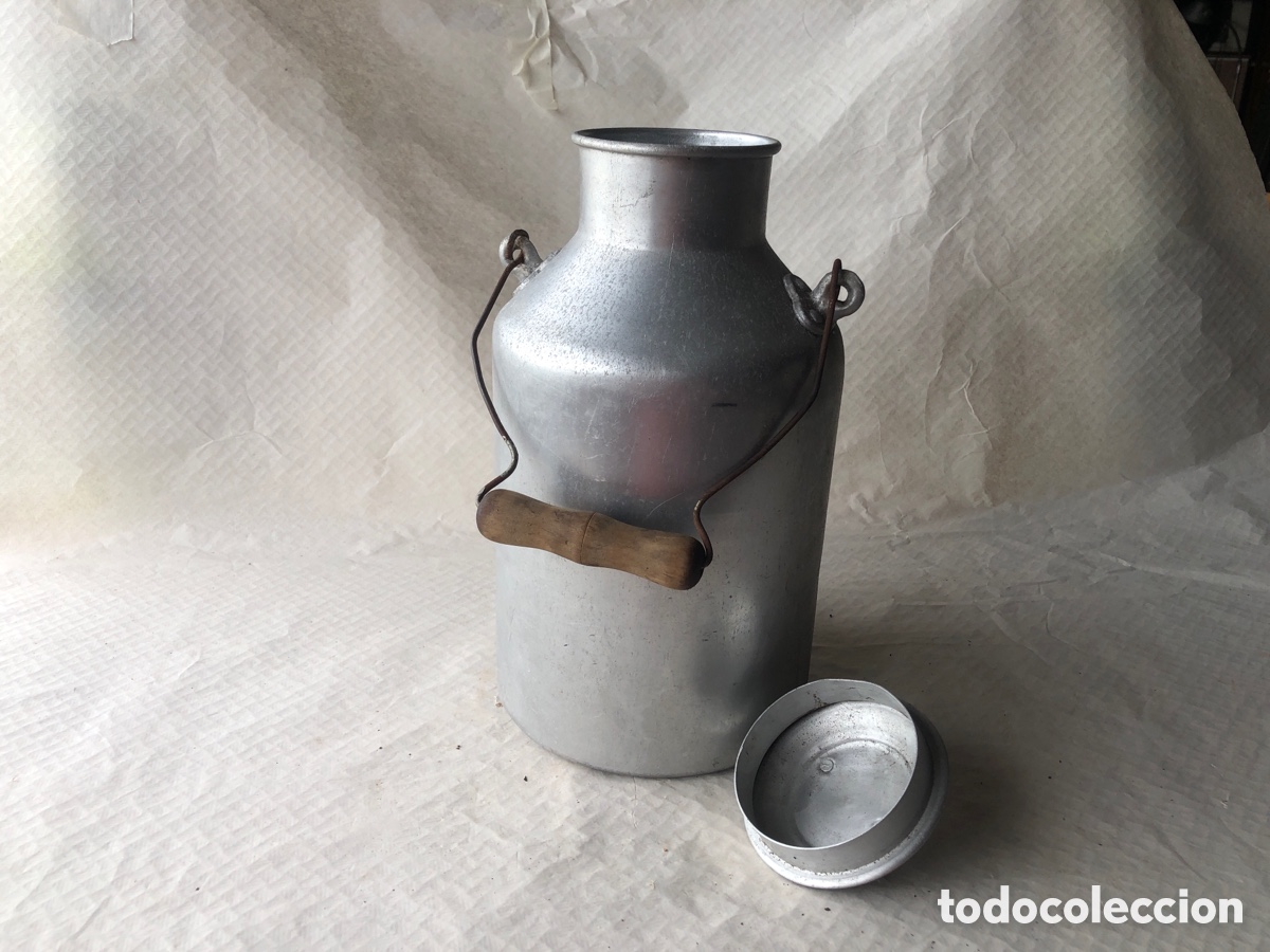 Antig&uuml;edades: Antigua lechera de aluminio - Foto 7