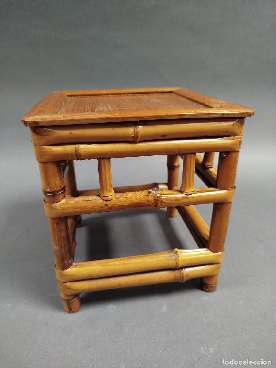 Antig&uuml;edades: PEANA O MACETERO ORIENTAL DE MADERA DE BAMB&Uacute; - Foto 1