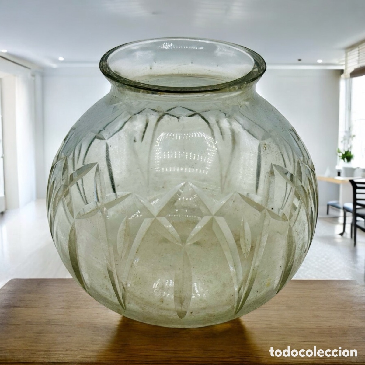 Antig&uuml;edades: Florero de cristal tallado S.XIX - Foto 2