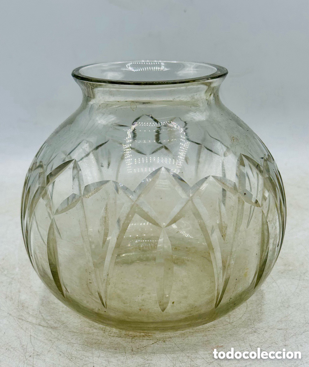 Antig&uuml;edades: Florero de cristal tallado S.XIX - Foto 3