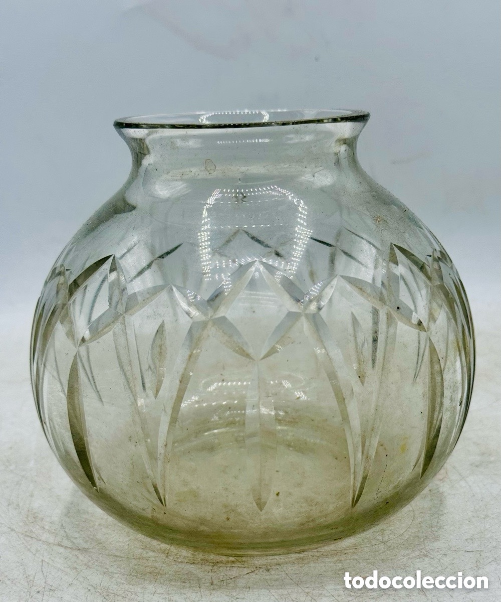 Antig&uuml;edades: Florero de cristal tallado S.XIX - Foto 4