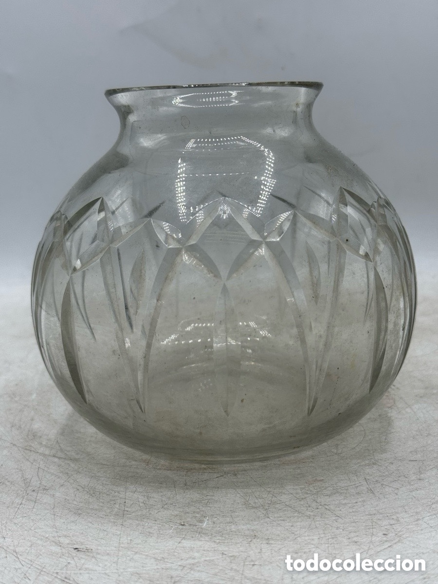 Antig&uuml;edades: Florero de cristal tallado S.XIX - Foto 6