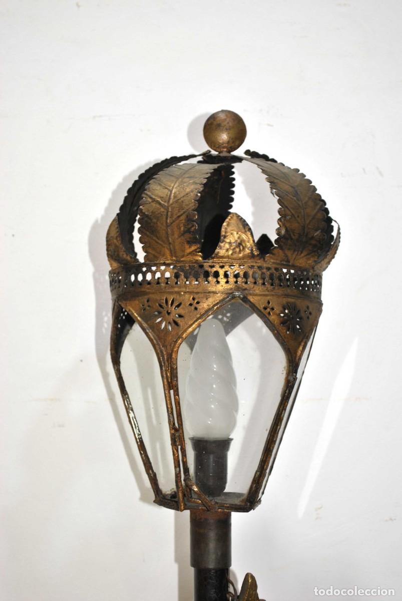 Antig&uuml;edades: FAROL DE PIE FIGURA ANGELITO - Foto 2