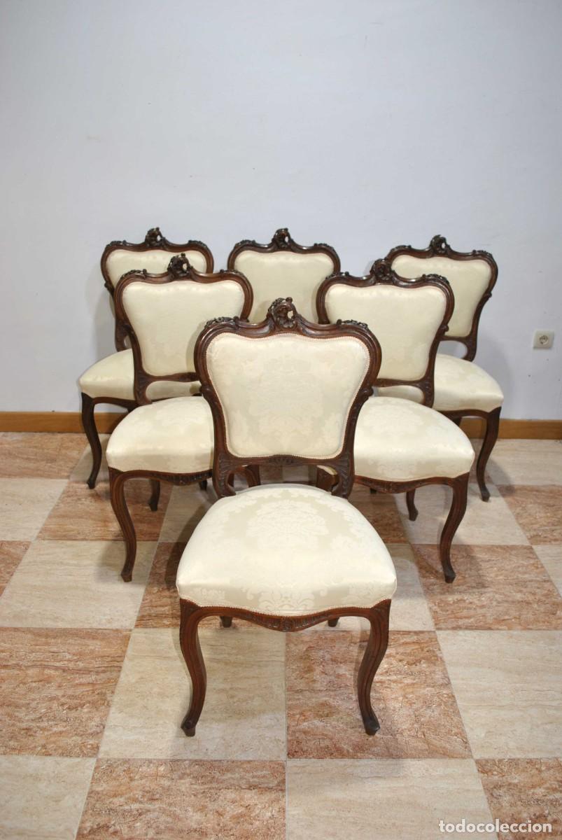 Antig&uuml;edades: JUEGO DE 6 SILLAS DE ESTILO LUIS XV - Foto 1