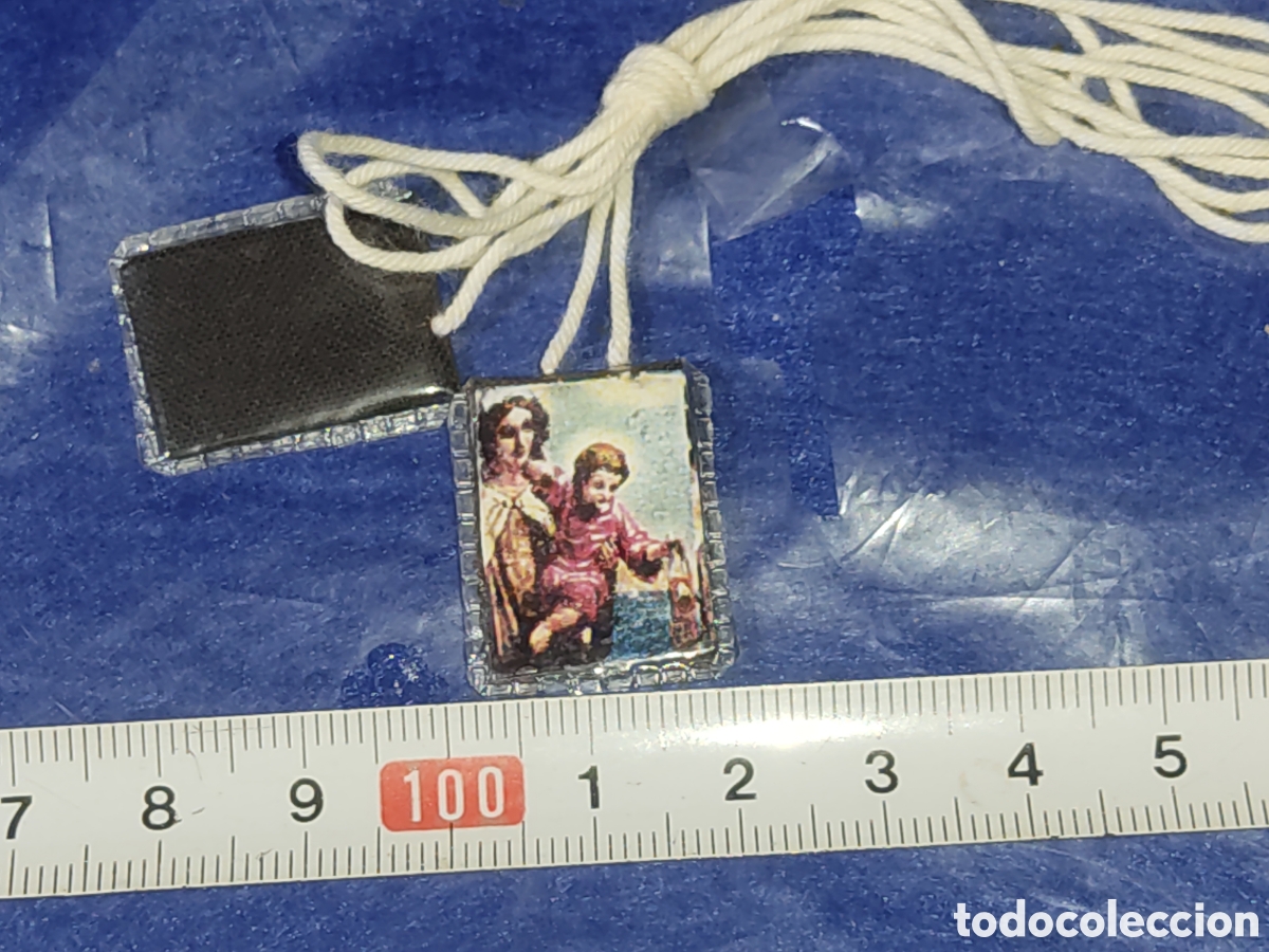 Antig&uuml;edades: Escapulario de la virgen del Carmen. - Foto 2