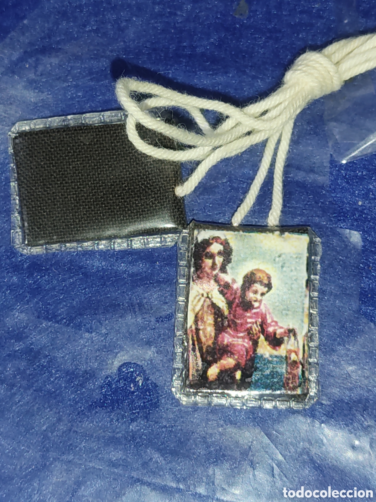 Antig&uuml;edades: Escapulario de la virgen del Carmen. - Foto 3