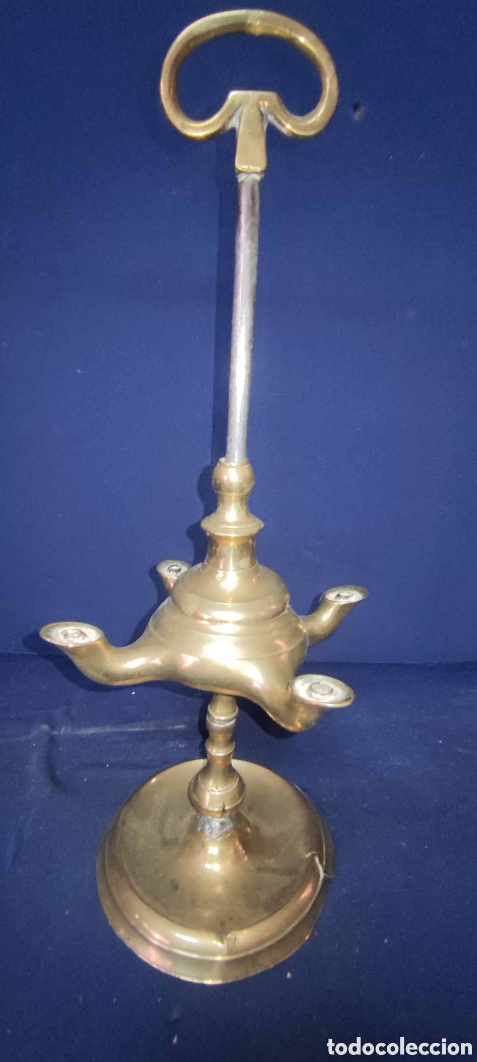 Antig&uuml;edades: Lampara de aceite de bronce - Foto 3