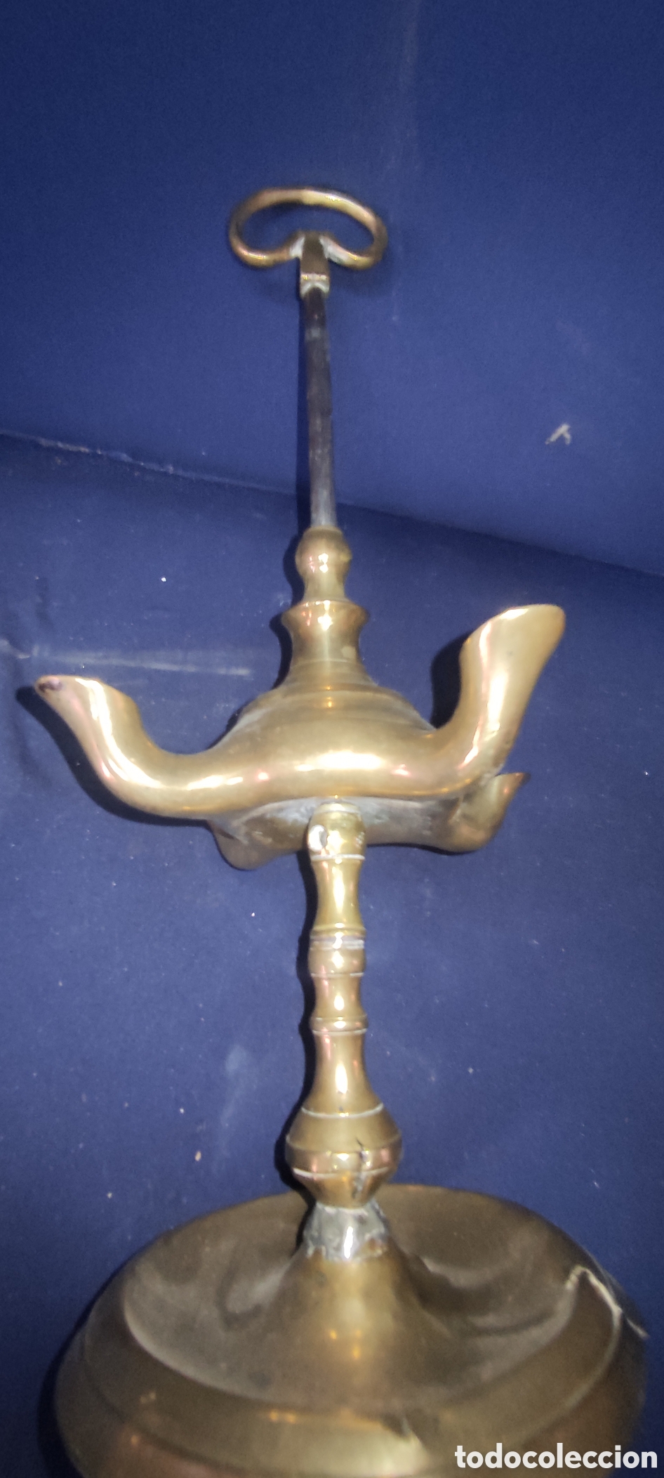 Antig&uuml;edades: Lampara de aceite de bronce - Foto 5