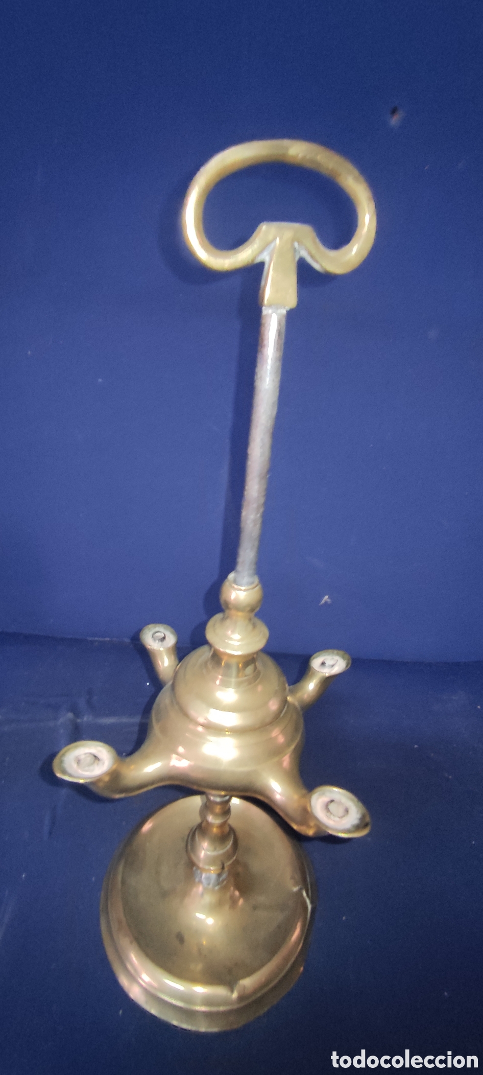 Antig&uuml;edades: Lampara de aceite de bronce - Foto 6