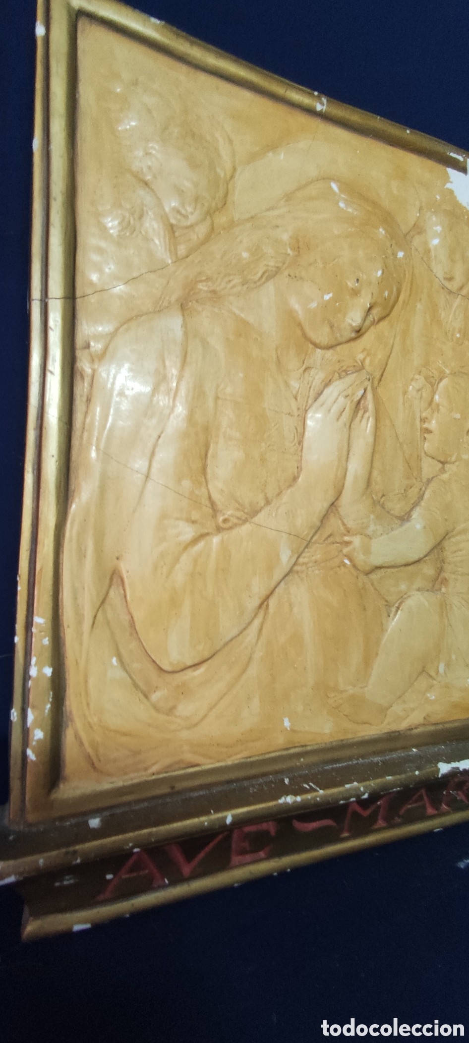 Antig&uuml;edades: Cuadro, Relieve en escayola Virgen - Foto 3