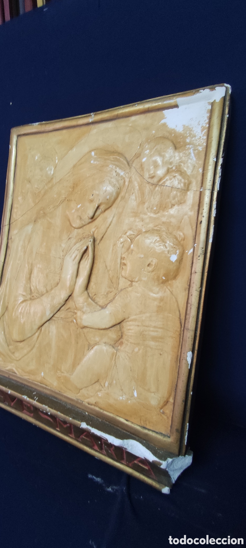 Antig&uuml;edades: Cuadro, Relieve en escayola Virgen - Foto 4