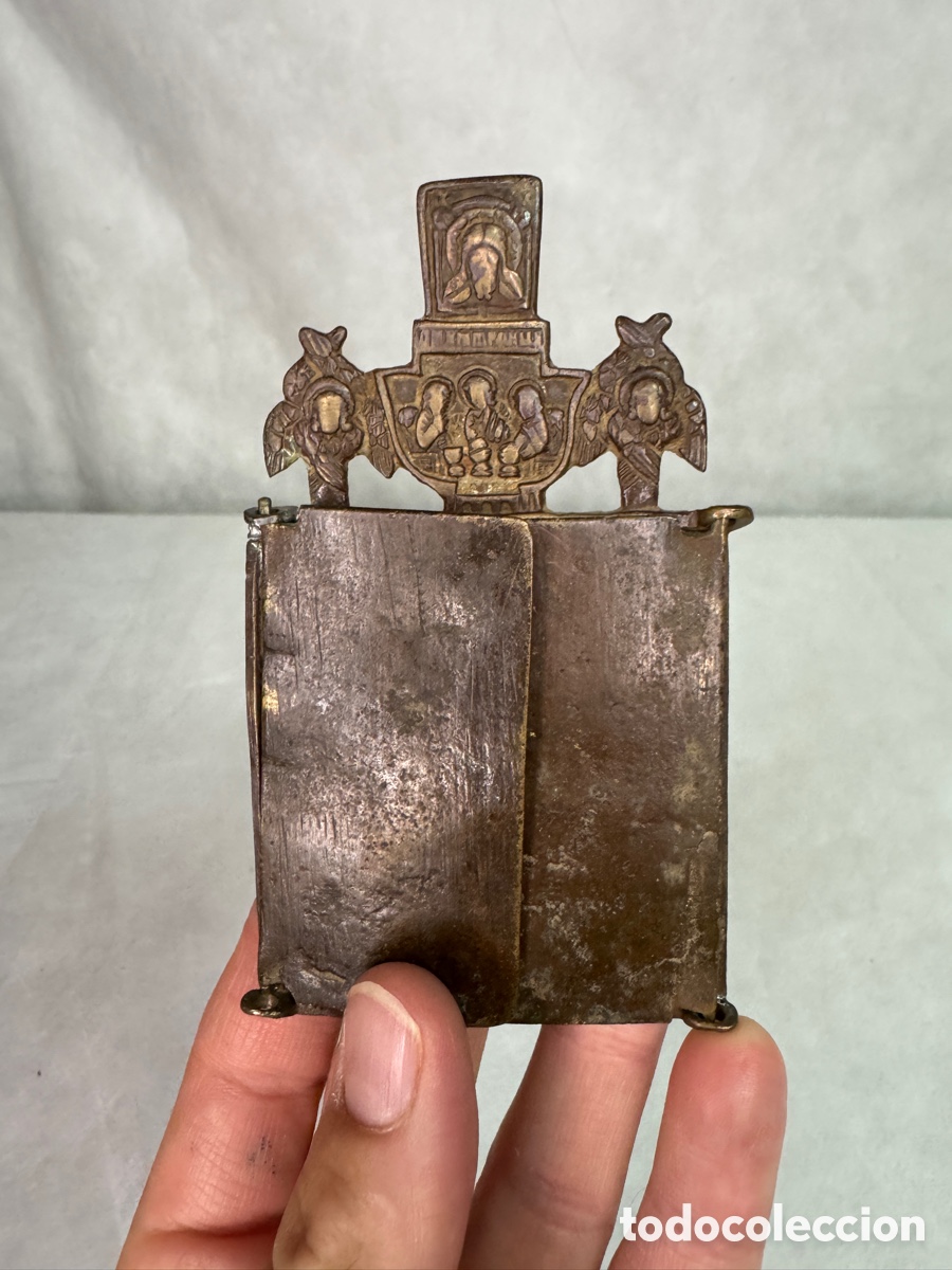 Antig&uuml;edades: Antiguo tr&iacute;ptico en bronce labrado - Foto 4