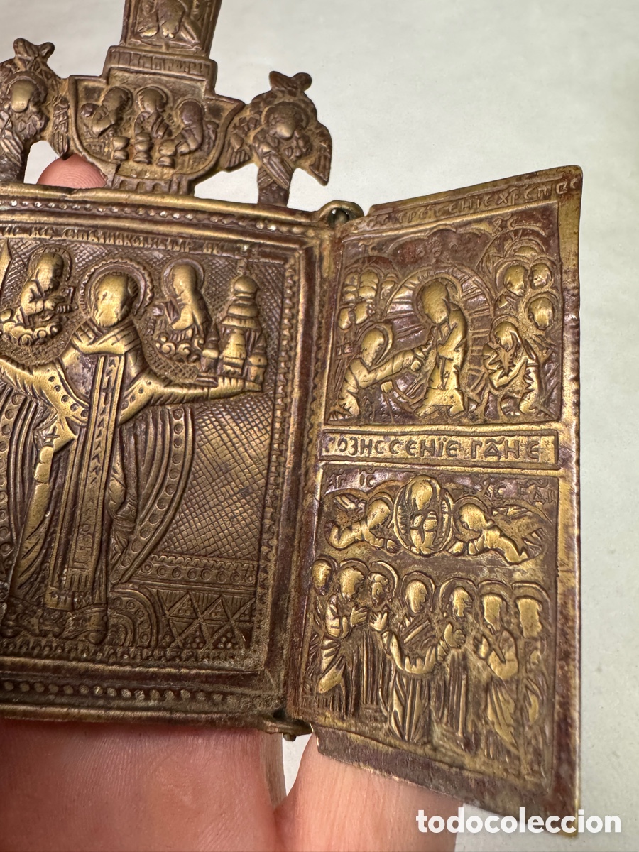 Antig&uuml;edades: Antiguo tr&iacute;ptico en bronce labrado - Foto 8