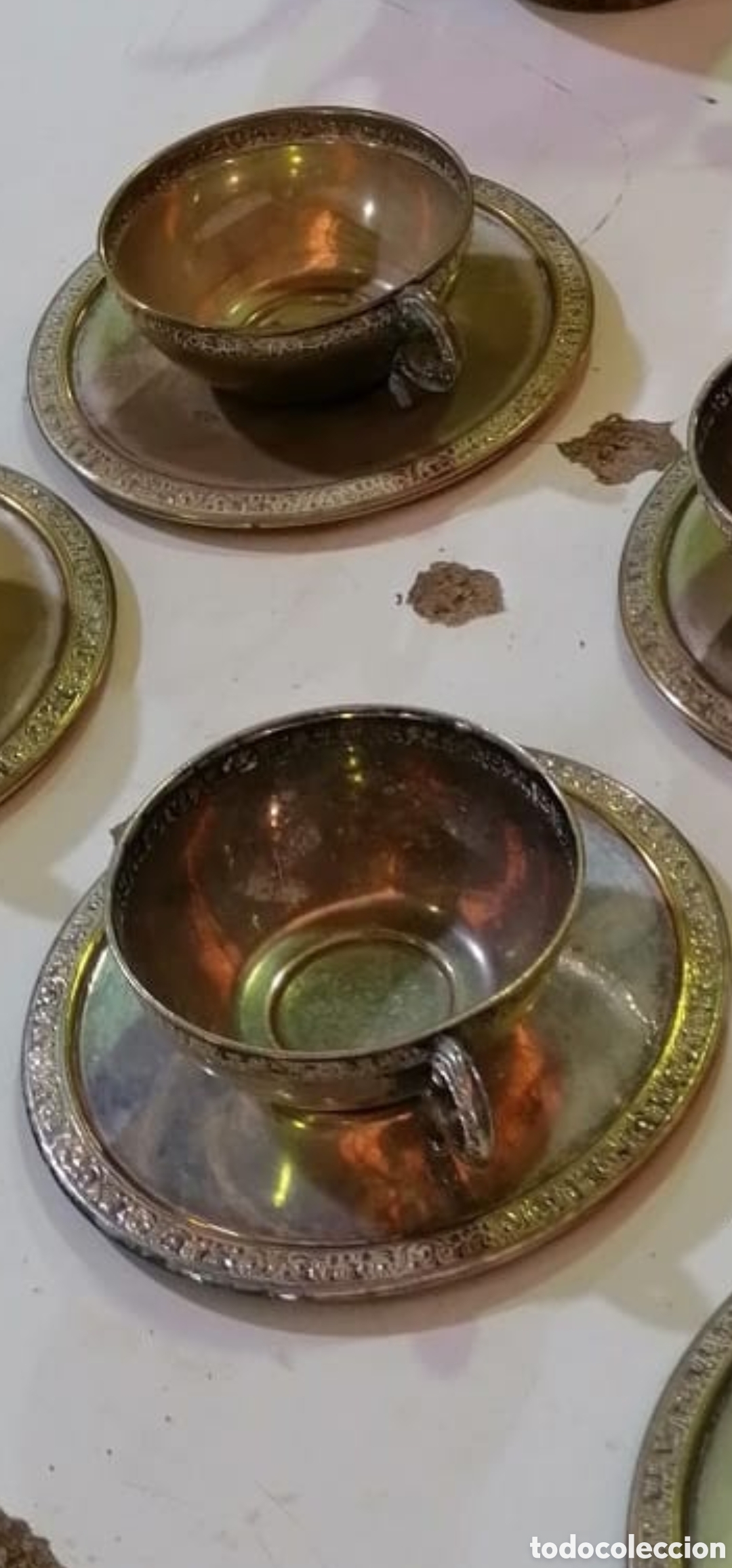 Antig&uuml;edades: Juego de caf&eacute; met&aacute;lico. - Foto 3