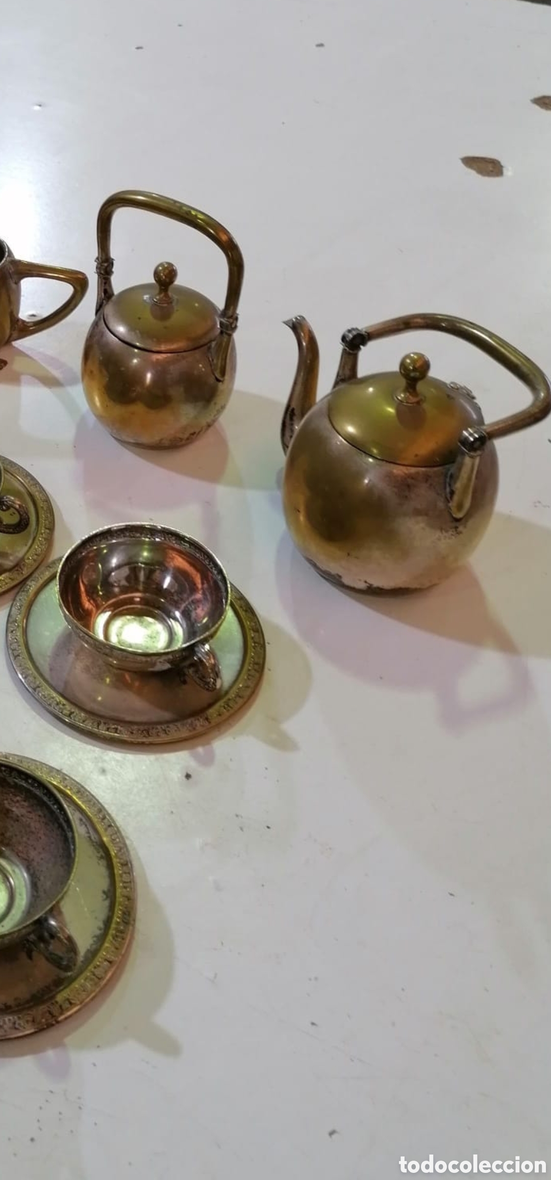 Antig&uuml;edades: Juego de caf&eacute; met&aacute;lico. - Foto 4