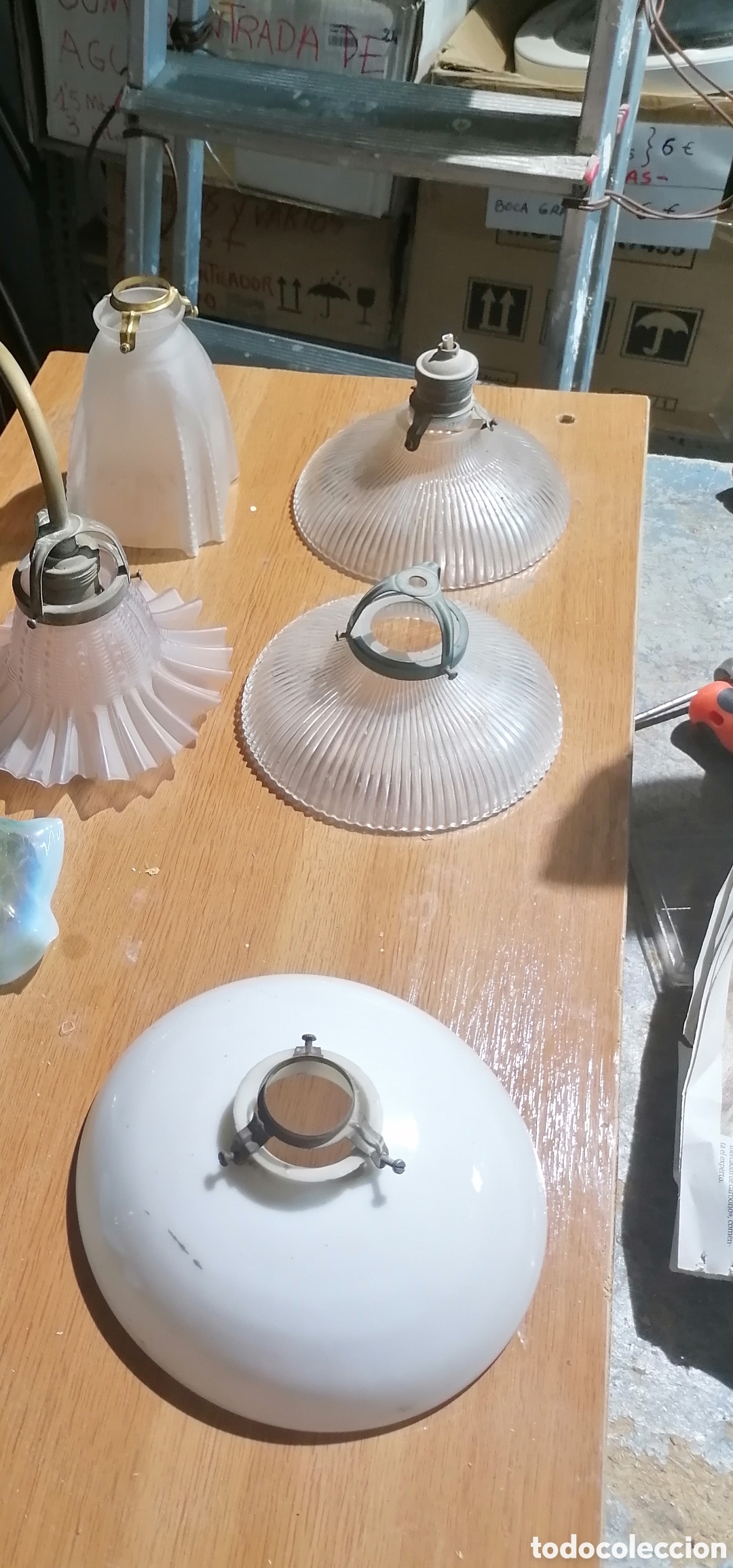 Antig&uuml;edades: Tulipas de l&aacute;mparas cristal - Foto 3